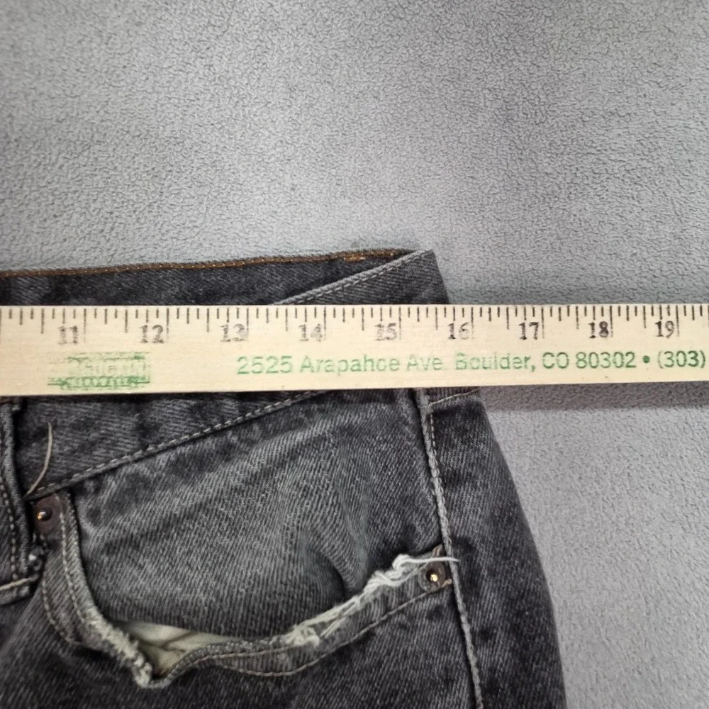 Levis‎ 501 Jeans Mens Gray Charcoal Straight Button Fly Distressed Fits 30x28